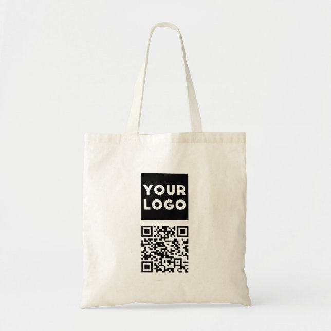 Tote Bag Code QR modifiable et logo ou image de votre entre (Devant)