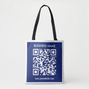 Tote Bag Code QR modifiable (généré instantanément) bleu