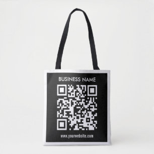 Tote Bag Code QR modifiable (généré instantanément) Noir
