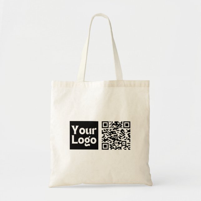 Tote Bag Code QR modifiable & Votre logo ou image d'entrepr (Devant)