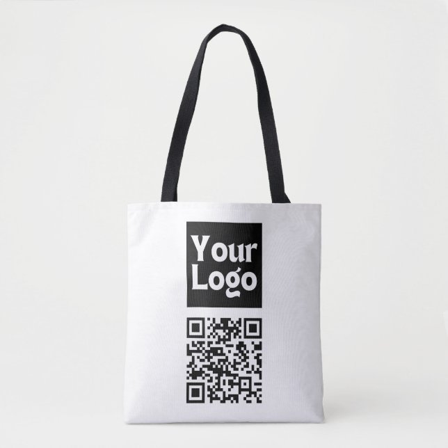 Tote Bag Code QR modifiable & Votre logo ou image d'entrepr (Devant)