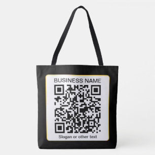 Tote Bag Code QR numérisable modifiable + votre nom d'entre
