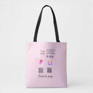 Tote Bag Code QR PayPal venmo scan payer ajouter médias soc