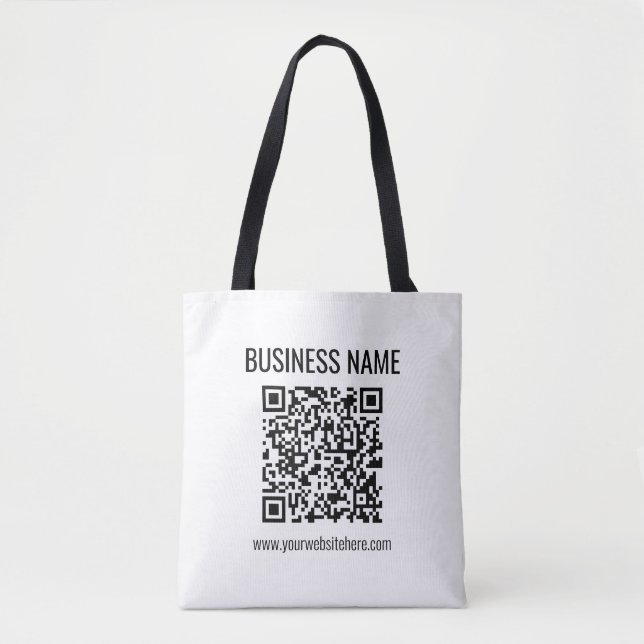 Tote Bag Code QR personnalisable & nom de l'entreprise (Devant)