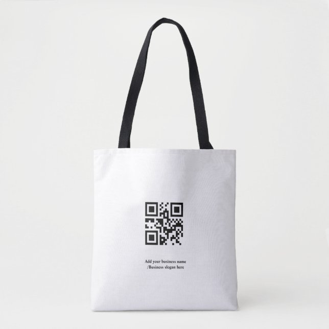 Tote Bag Code QR personnalisé simple ajouter votre nom logo (Devant)