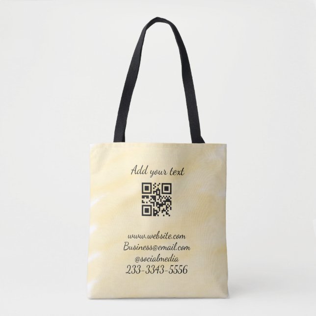 Tote Bag code QR personnalisé simple ajouter votre nom text (Devant)