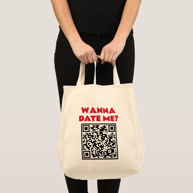 Tote Bag Code QR personnalisé – Veux-tu sortir/me marier Co (Devant (produit))