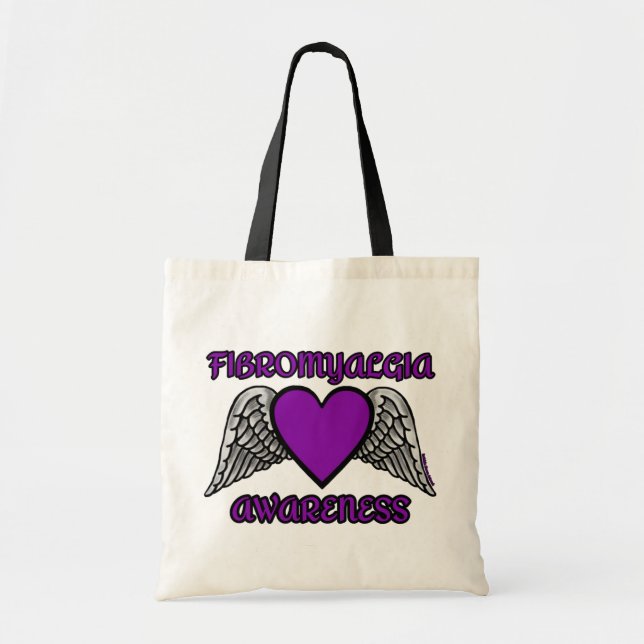 Tote Bag Coeur/ailes...Sac fourre-tout Fibro (Devant)