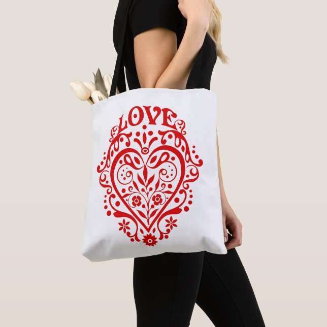 Tote Bag Cœur Amour Romantique (De près)
