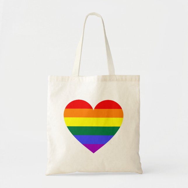 Tote Bag Coeur arc-en-ciel du Gay pride LGBT (Devant)