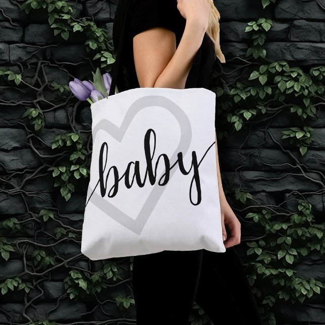 Tote Bag Coeur bébé | Script classique noir (Créateur téléchargé)