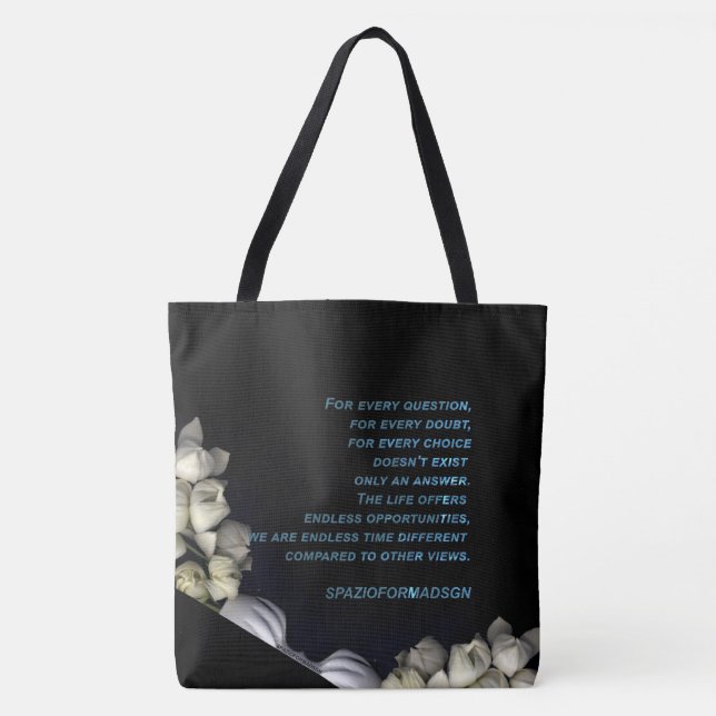 Tote Bag "Coeur blanc en noir de la lune" & Doubt (Devant)