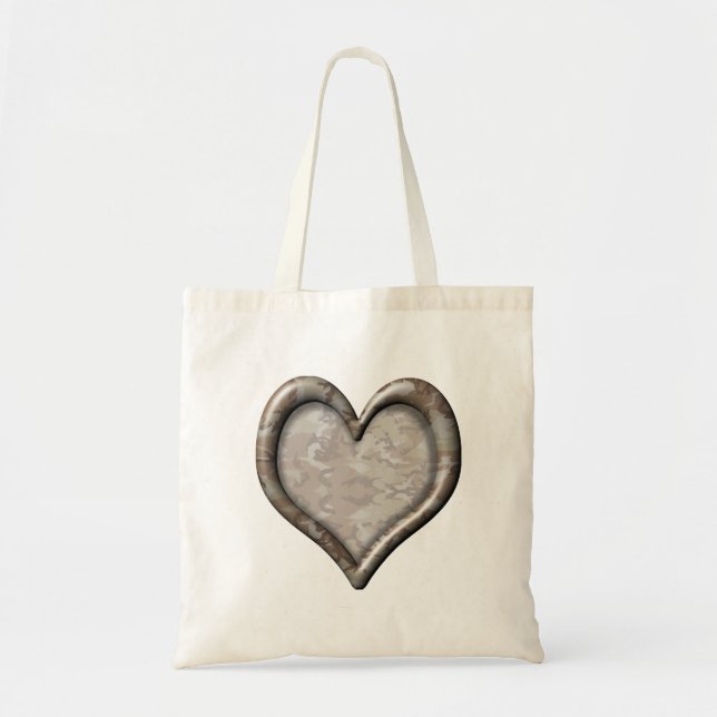 Tote Bag Coeur Camouflage (Devant)