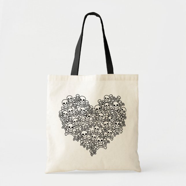 Tote Bag Coeur crâne (Devant)