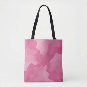 Tote Bag Coeur d'amour - rose