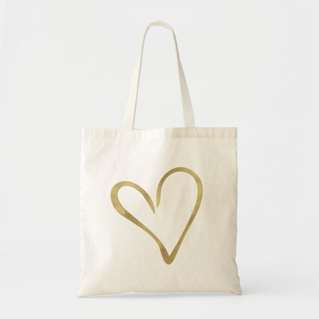 Tote Bag Coeur de charme d'or (Devant)