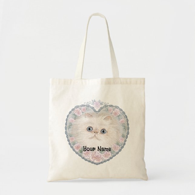 Tote Bag Cœur de chat himalayen  (Devant)