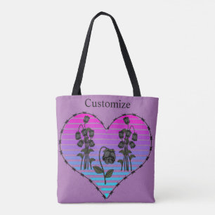 Tote Bag Coeur de fil barbu Roses noirs sauvages Thunder_Co
