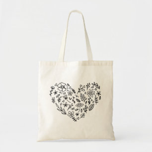 Tote Bag Cœur de fleur . Botanique de fleurs sauvages