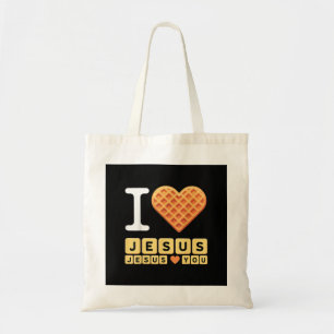 Tote Bag Cœur de gaufre J'aime Jésus