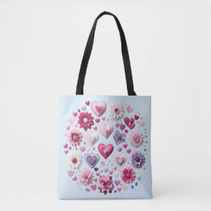 Tote Bag Coeur de la Saint Valentin florale
