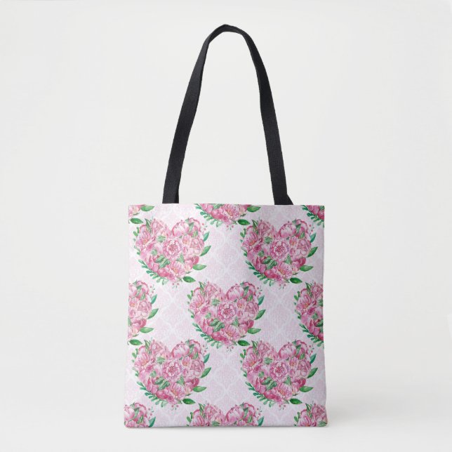 Tote Bag coeur de la tourbe d'aquarelle (Devant)