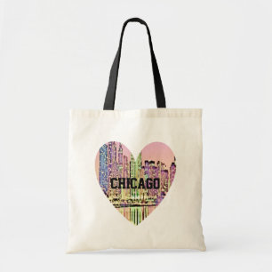 Tote Bag Coeur de paysage urbain de Chicago