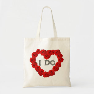Tote Bag Coeur de roses rouges je fais Bling épousant