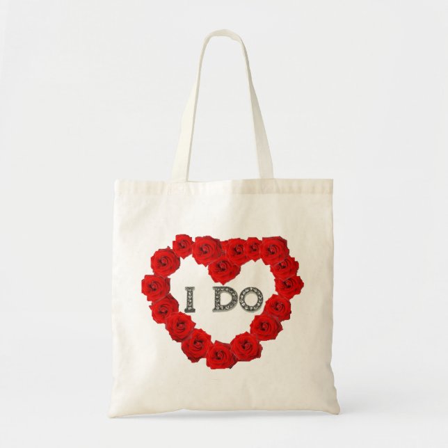 Tote Bag Coeur de roses rouges je fais Bling épousant (Devant)