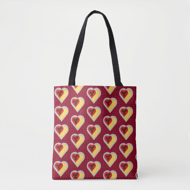 Tote Bag Coeur de spaghetti (Devant)