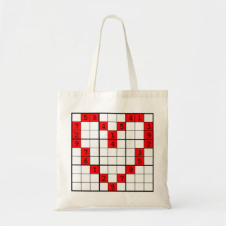 Tote Bag coeur de sudoku