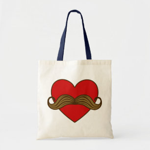 Tote Bag Coeur de Valentine de moustache