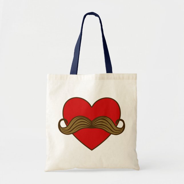 Tote Bag Coeur de Valentine de moustache (Devant)