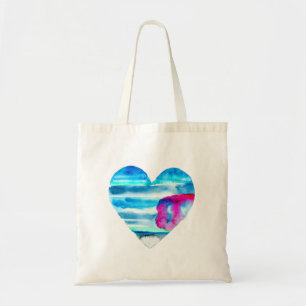 Tote Bag Coeur d'eau bleu