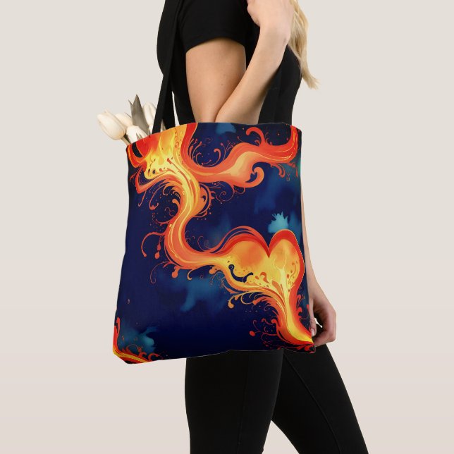 Tote Bag Coeur des Flammes Feu & Ciels (De près)