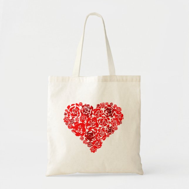 Tote Bag Coeur des Roses rouges (Devant)