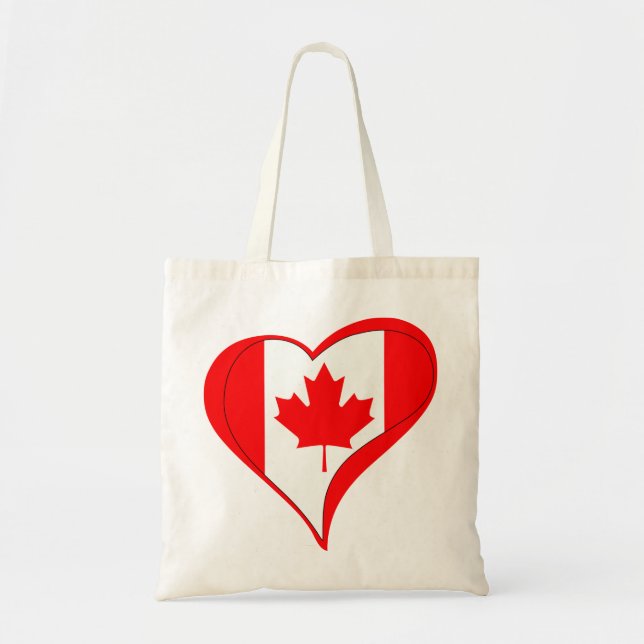Tote Bag Coeur du drapeau canadien (Devant)