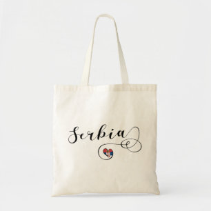 Tote Bag Coeur du drapeau serbe, Republika Srbija