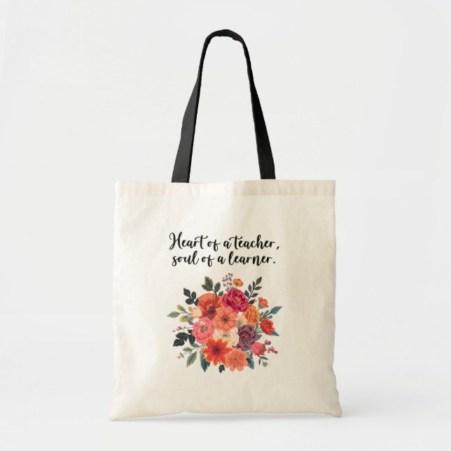 Tote Bag Cœur d'un enseignant, âme d'un apprenant (Devant)