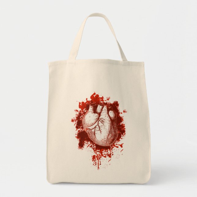 Tote Bag Coeur et éclaboussure (Devant)