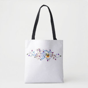 Tote Bag Coeur et papillons