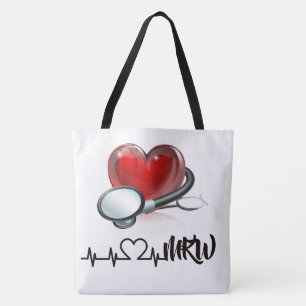 Tote Bag Coeur et stéthoscope Grand Fourre-tout
