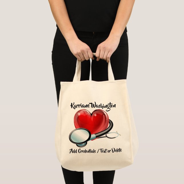 Tote Bag Coeur et stéthoscope Médicale Fourre-tout (Devant (produit))