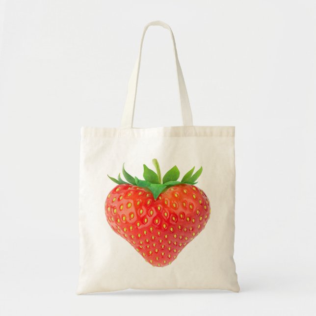 Tote Bag Coeur fraise (Devant)