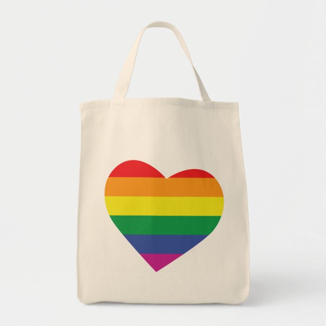 Tote Bag Coeur gay pride (Devant)