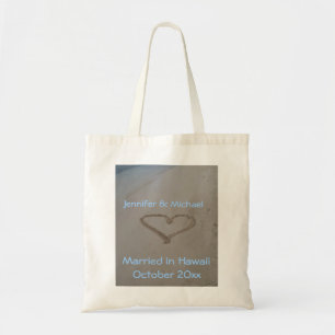 Tote Bag Coeur hawaïen de mariage en sable
