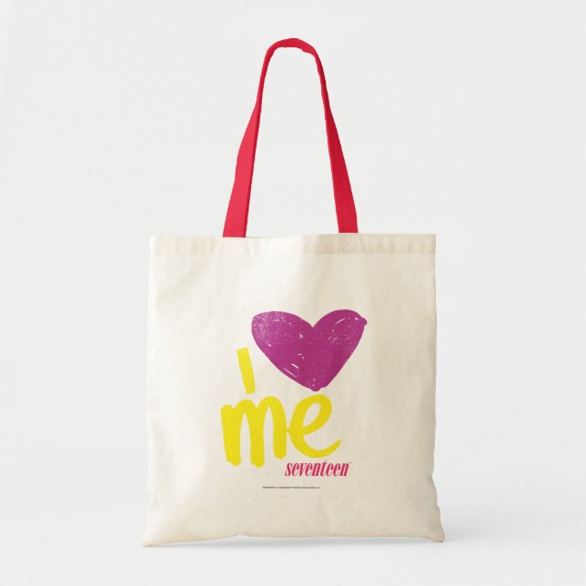 Tote Bag Coeur I je pourpre/jaune (Devant)