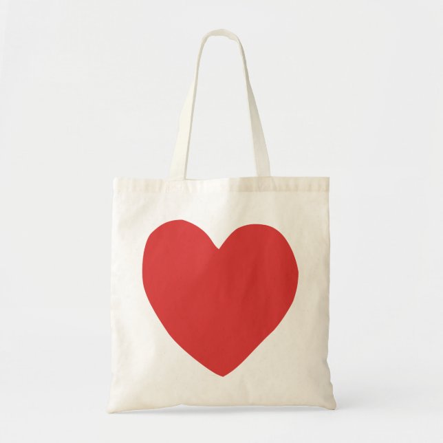 Tote Bag coeur imparfait (rouge) (Devant)