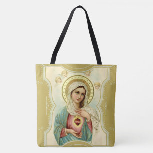 Tote Bag Coeur impeccable vintage de Mary w/cherubs