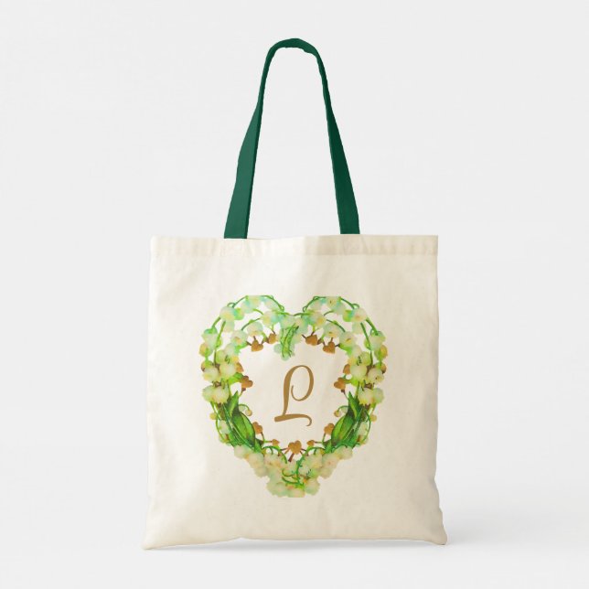 Tote Bag Coeur Lily-of-the-Valley Personnalisé (Dos)